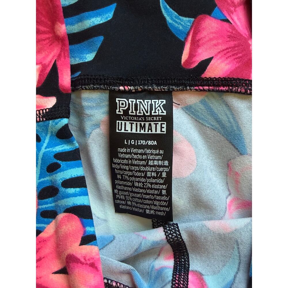 PINK Victoria's Secret Tropical Floral Mesh Leggings  L - Picture 4 of 12